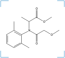 The chemical structure of Metalaxyl