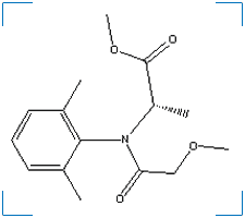 The chemical structure of (R)-2-{(2,6-dimethylphenylmethoxy)acetylamino}-propionic acid methyl ester 