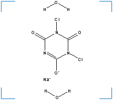 The chemical structure of Sodium dichloroisocyanurate dihydrate