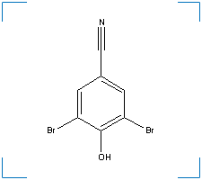 The chemical structure of Bromoxynil
