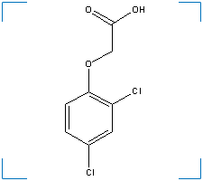 The chemical structure of 2,4-D