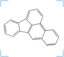 The chemical structure of benzo(b)fluoranthene