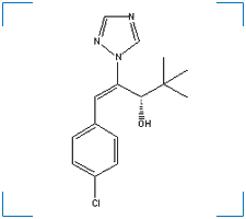 The chemical structure of (E)-(+)-(S)-1-(4-Chlorophenyl)-4,4-Dimethyl-2-(1,2,4-Triazol-1-Yl)-Pent-1-Ene-3-Ol