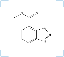 The chemical structure of Benzothiadiazole-7-Carbothioic Acid, S-Methyl Ester