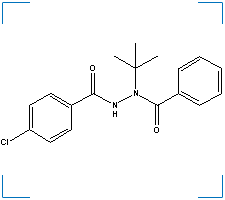 The chemical structure of Benzoic acid, 4-chloro-, 2-benzoyl-2-(1,1-dimethylethyl)hydrazide