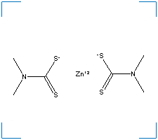 The chemical structure of Zinc Bis Dimethyldithiocarbamate