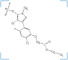 The chemical structure of Pyraflufen-ethyl