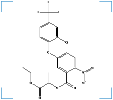 The chemical structure of 2-Ethoxy-1-Methyl-2-Oxoethyl 5-(2-Chloro-4-(Trifluoromethyl)Phenoxy)-2-Nitrobenzoate