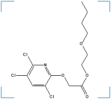 The chemical structure of Acetic Acid, ((3,5,6-Trichloro-2-Pyridinyl)Oxy)-, 2-Butoxyethyl Ester