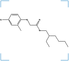 The chemical structure of Acetic Acid, (4-Chloro-2-Methylphenoxy)-, 2-Ethylhexyl Ester