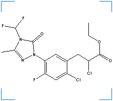 The chemical structure of Benzenepropanoic Acid, Alpha-2-Dichloro-5-{4-(Difluoromethyl)-4,5-Dihydro-3-Methyl-5-Oxo-1H-1,2,4-Triazol-1-Yl}-4-Fluoro-, Ethyl Ester