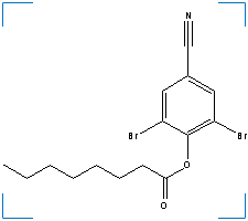 The chemical structure of Bromoxynil octanoate 
