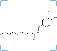 The chemical structure of Capsaicin