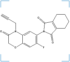 The chemical structure of Flumioxazin