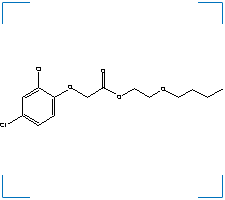 The chemical structure of 2,4-D Butoxyethyl Ester