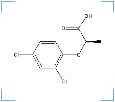 The chemical structure of Propanoic Acid, 2-(2,4-Dichlorophenoxy)-, (R)-