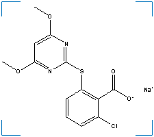 The chemical structure of Pyrithiobac-Sodium