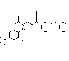 The chemical structure of N-[2-Chloro-4-(Trifluoromethyl)Phenyl]-Dl-Valine(+)-Cyano(3-Phenoxyphenyl)Methyl Ester