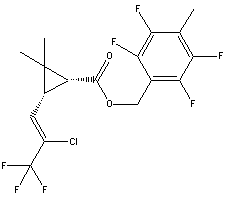 The chemical structure of Tefluthrin