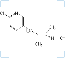 The chemical structure of Acetamiprid