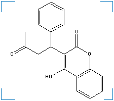 The chemical structure of Warfarin