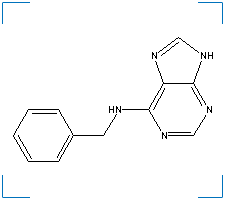 The chemical structure of 6-Benzylaminopurine