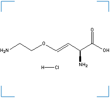The chemical structure of (S)-Trans-2-Amino-4-(2-Aminoethoxy)-3-Butenoic Acid Hydrochloride