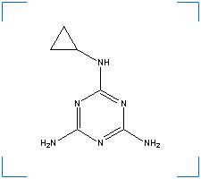 The chemical structure of Cyromazine