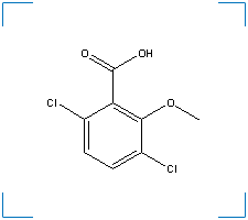 The chemical structure of Dicamba