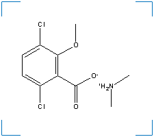 The chemical structure of Dimethylamine dicamba