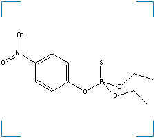 The chemical structure of Ethyl parathion